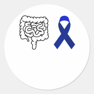 Colon Cancer Awareness Survivor Warrior Ribbon Classic Round Sticker