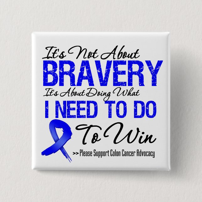 Colon Cancer Battle 15 Cm Square Badge (Front)