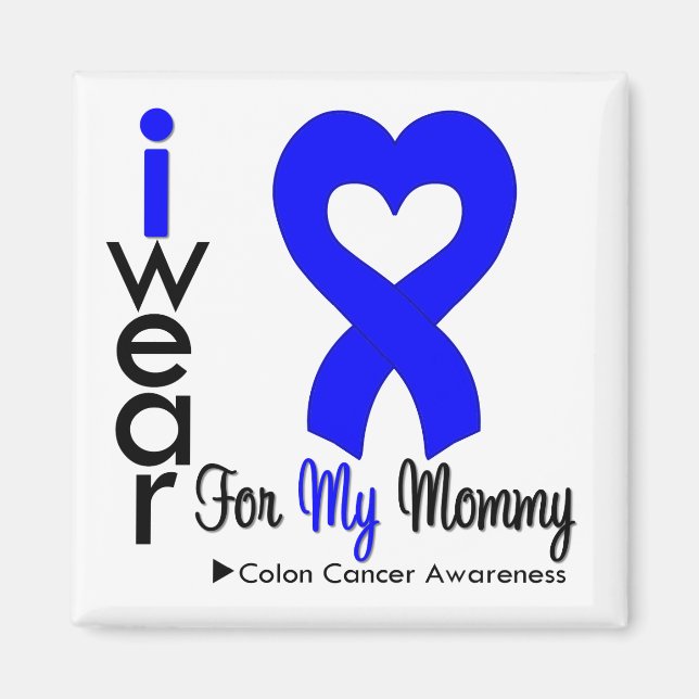 Colon Cancer Blue Heart Ribbon For My Mummy Magnet (Front)