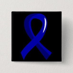 Colon Cancer Blue Ribbon 3 15 Cm Square Badge
