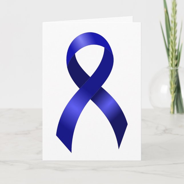 Colon Cancer Blue Ribbon Thank You Card (Front)