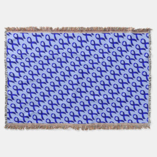 Colon Cancer Blue Ribbon Throw Blanket