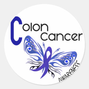 Colon Cancer BUTTERFLY 3 Classic Round Sticker
