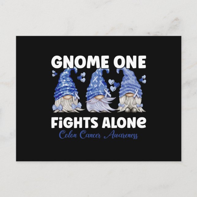 Colon Cancer Colourectal Cancer Dark Blue Ribbon Postcard (Front)