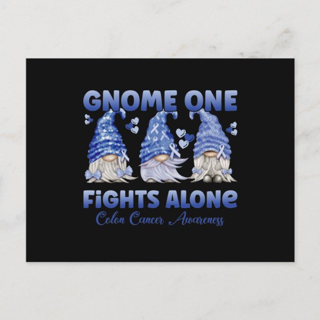 Colon Cancer Colourectal Cancer Dark Blue Ribbon Postcard (Front)