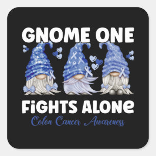 Colon Cancer Colourectal Cancer Dark Blue Ribbon Square Sticker