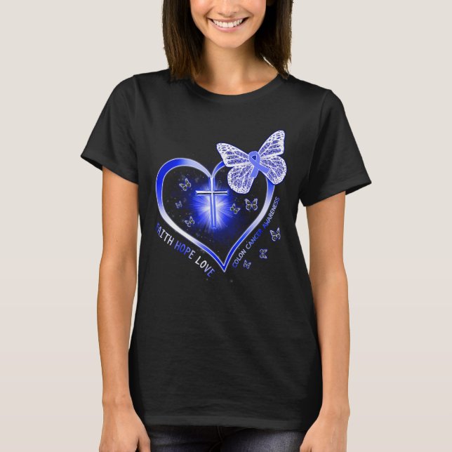 colon cancer cross gift warrior T-Shirt (Front)