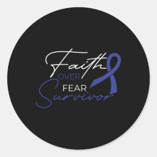 Colon Cancer Fight Cancer Ribbon Classic Round Sticker