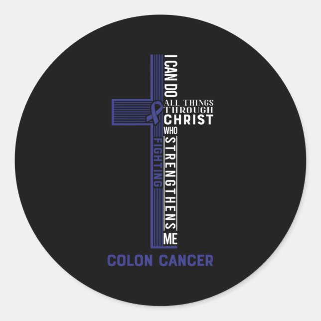 Colon Cancer Fight Cancer Ribbon Classic Round Sticker (Front)
