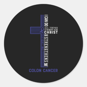 Colon Cancer Fight Cancer Ribbon Classic Round Sticker