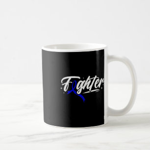 Colon Cancer Fighter Blue Ribbon Awareness Month Coffee Mug