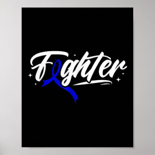 Colon Cancer Fighter Blue Ribbon Awareness Month Poster