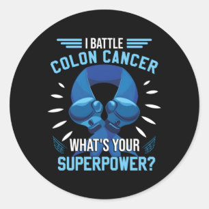 Colon Cancer Fighter Classic Round Sticker
