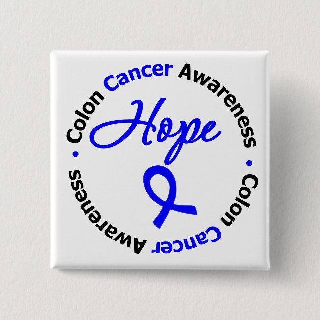 Colon Cancer Hope 15 Cm Square Badge (Front)