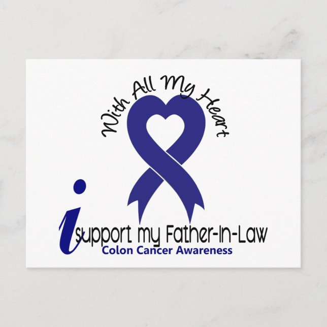 Colon Cancer I Support My Father-In-Law Postcard (Front)