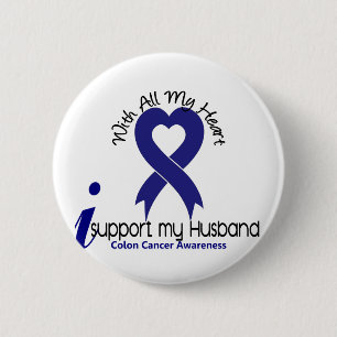 Colon Cancer I Support My Husband 6 Cm Round Badge