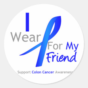 Colon Cancer I Wear Blue For My Friend Classic Round Sticker