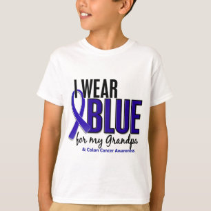 Colon Cancer I Wear Blue For My Grandpa 10 T-Shirt