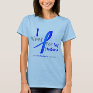 Colon Cancer I Wear Blue For My Husband T-Shirt
