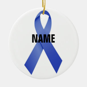 Colon Cancer Memorial Ribbon Ceramic Tree Decoration