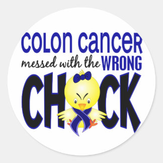 Colon Cancer Messed With The Wrong Chick Classic Round Sticker