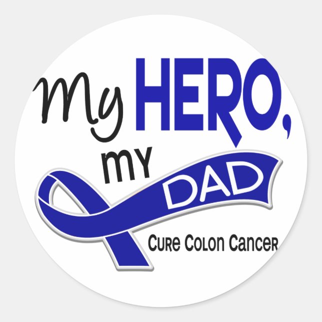 Colon Cancer MY HERO MY DAD 42 Classic Round Sticker (Front)