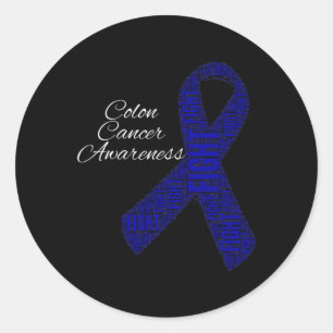 Colon Cancer Shirts Colon Cancer Awareness Ribbon  Classic Round Sticker
