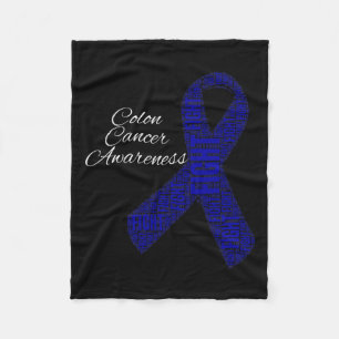 Colon Cancer Shirts Colon Cancer Awareness Ribbon  Fleece Blanket