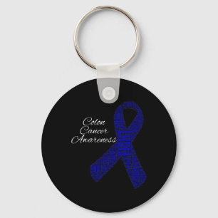 Colon Cancer Shirts Colon Cancer Awareness Ribbon  Key Ring