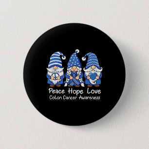 Colon Cancer Support Gnomes With Ribbon Colourecta 6 Cm Round Badge