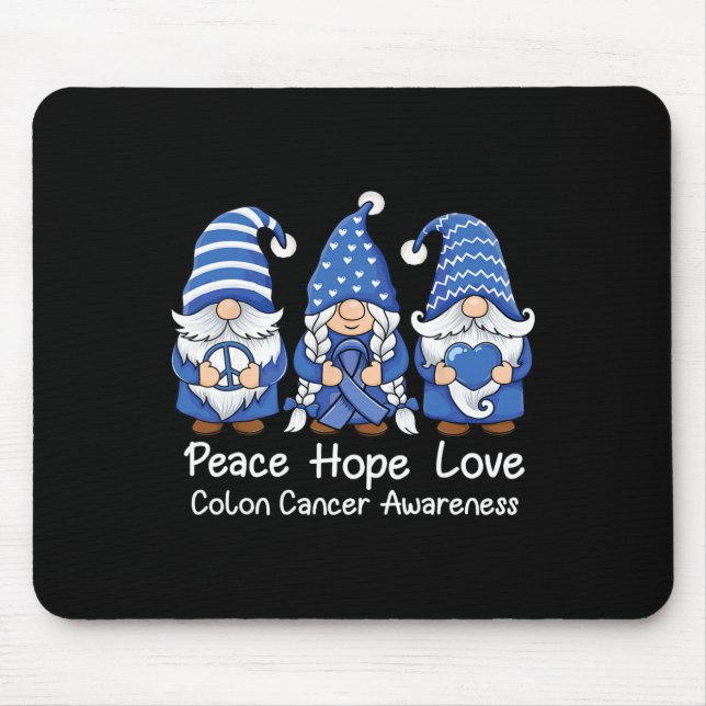 Colon Cancer Support Gnomes With Ribbon Colourecta Mouse Mat (Front)