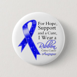 Colon Cancer Support Hope Awareness 6 Cm Round Badge