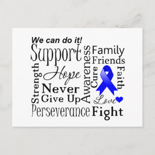 Colon Cancer Supportive Words Postcard