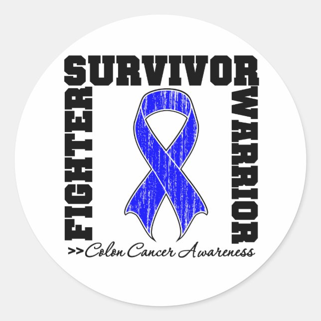 Colon Cancer Survivor Fighter Warrior Classic Round Sticker (Front)