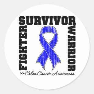 Colon Cancer Survivor Fighter Warrior Classic Round Sticker