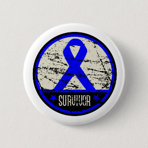Colon Cancer Survivor Mens Vintage 6 Cm Round Badge