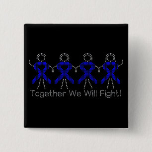 Colon Cancer Together We Will Fight 15 Cm Square Badge