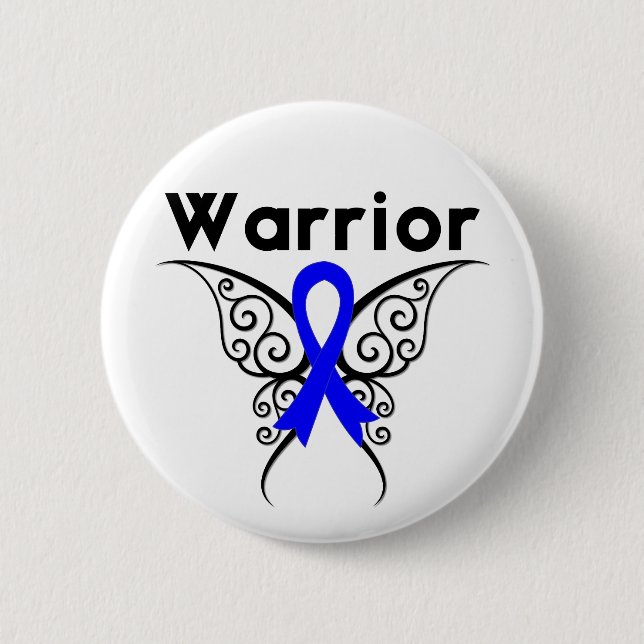 Colon Cancer Warrior Butterfly 6 Cm Round Badge (Front)