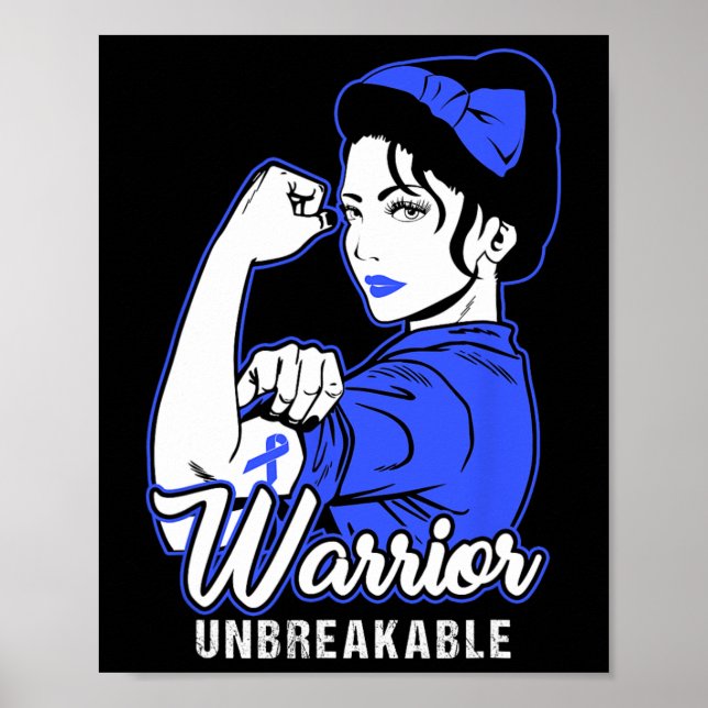 Colon Cancer Warrior Shirt Colourectal Cancer Awar Poster (Front)