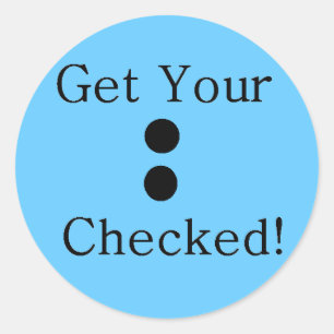 Colon Check Classic Round Sticker