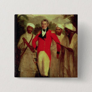 Colonel Colin Mackenzie and his Indian pandits 15 Cm Square Badge