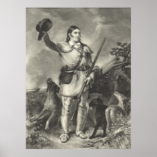 Colonel Davy Crockett 1839 Poster