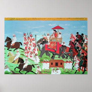 Colonel James Todd travelling by elephant Poster