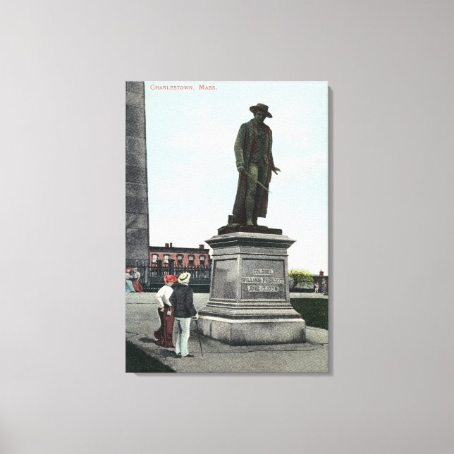 Colonel William Prescott Statue Scene Canvas Print (Front)