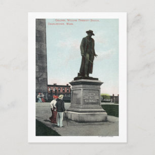 Colonel William Prescott Statue Scene Postcard