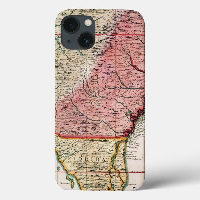COLONIAL AMERICA MAP, 1733 Case-Mate iPhone CASE (Back)