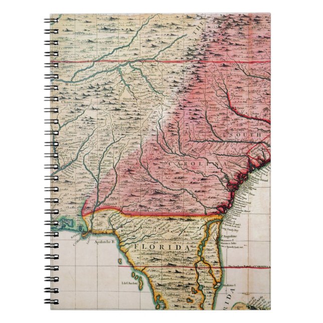 COLONIAL AMERICA MAP, 1733 NOTEBOOK (Front)