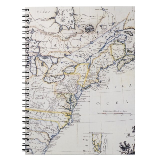 COLONIAL AMERICA: MAP, c1770 Notebook (Front)