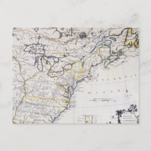 COLONIAL AMERICA: MAP, c1770 Postcard