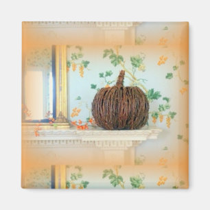 colonial basket pumpkin magnet